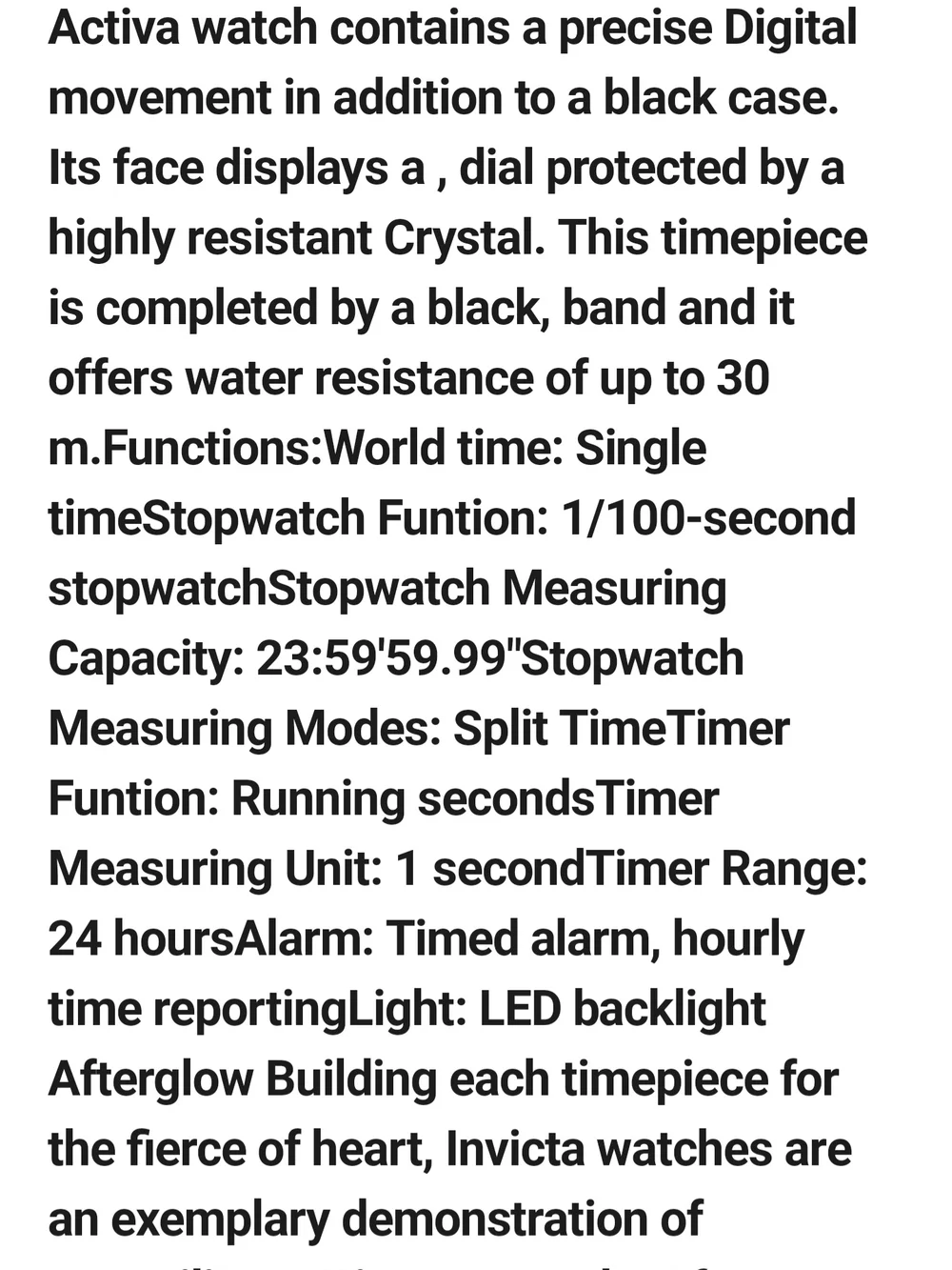 Invicta Black Digital Sports Watch with Green Accents